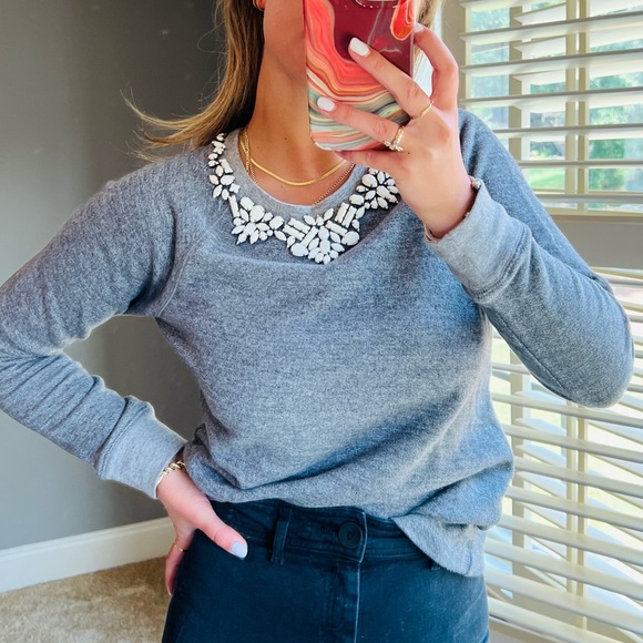 J. Crew Tops - JCrew sweatshirt with jewels